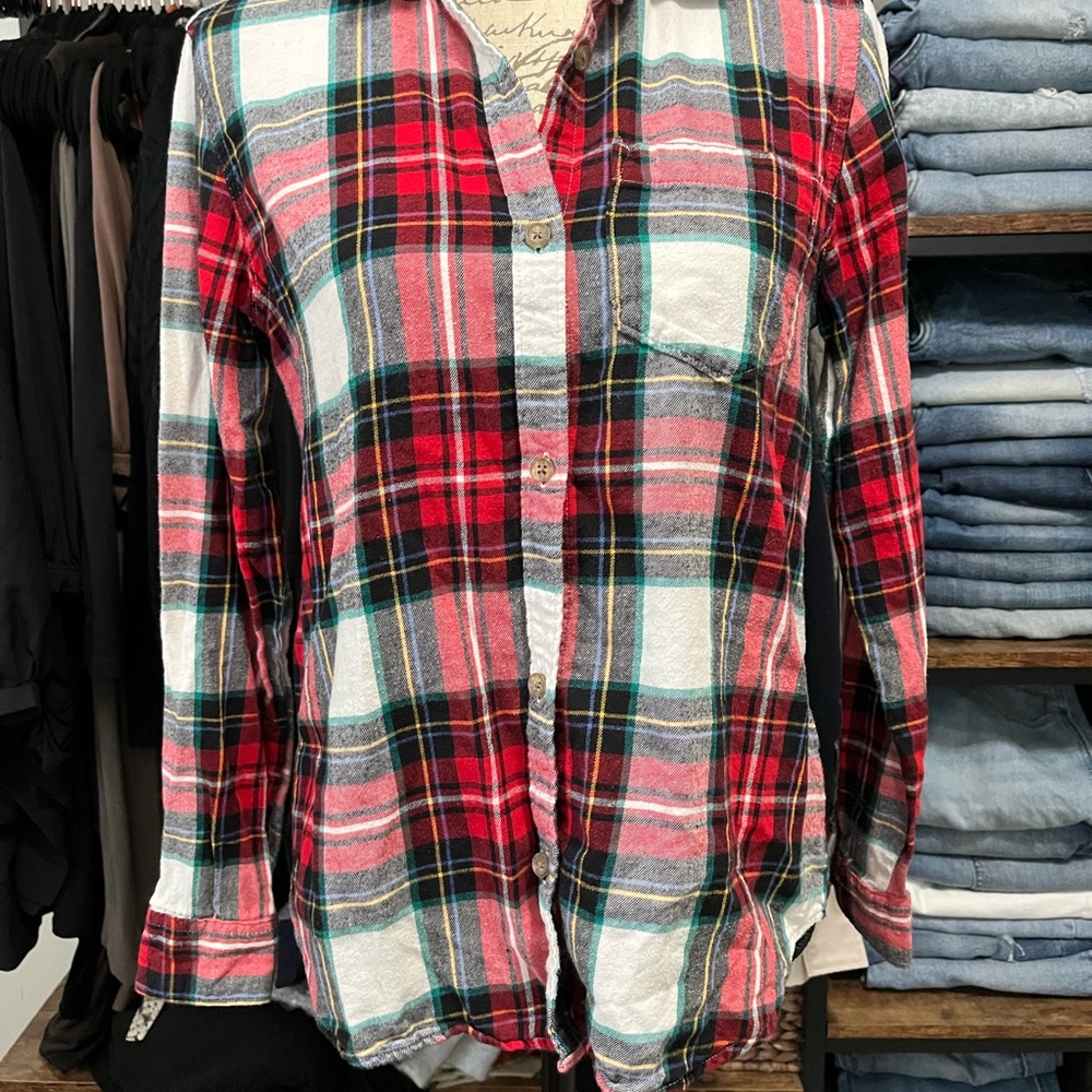 Plaid Button-Up Shirt